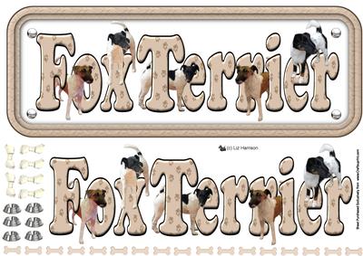 Fox Terrier ,smooth, Terrier Name Sign 3D