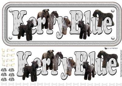 Kerry Blue Terrier Name Sign 3D Decoupage