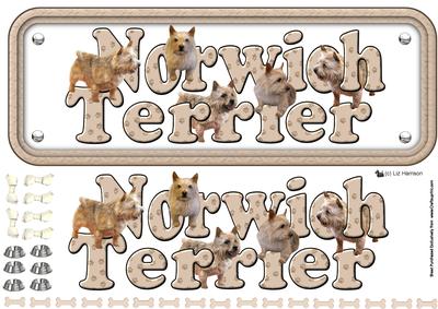 Norwich Terrier Name Sign 3D Decoupage