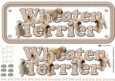 Soft Coaten Wheaten Terrier Name Sign 3D Decoupage