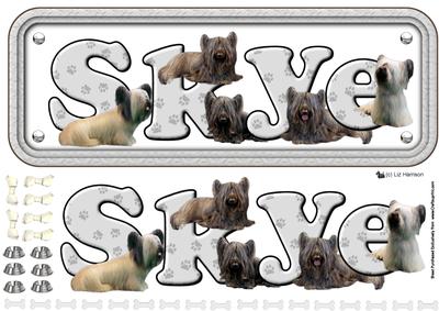 Skye Terrier Name Sign 3D Decoupage