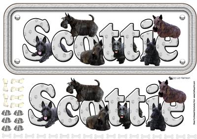 Scottie Dog Name Sign 3D Decoupage