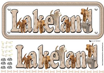 Lakeland Terrier Name Sign 3D Decoupage