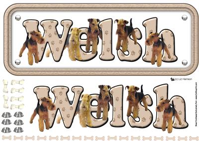Welsh Terrier Name Sign 3D Decoupage