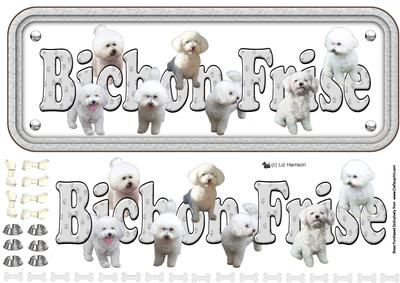 Bichon Frise Name Sign 3D Decoupage