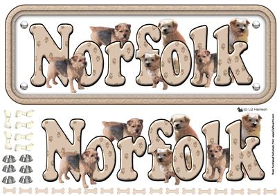 Norfolk Terrier Name Sign 3D Decoupage