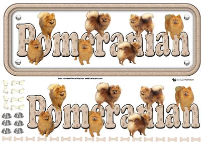Pomeranian Name Sign 3D Decoupage