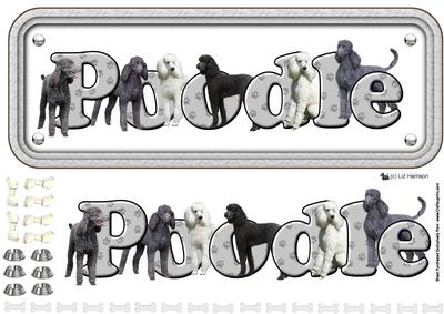 Poodle Name Sign 3D Decoupage