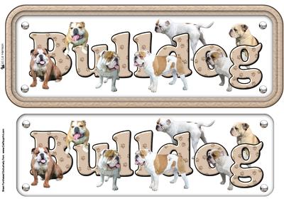 Bulldog Name Sign