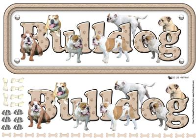 Bulldog Name Sign 3D Decoupage