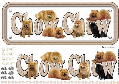 Chow Chow Name Sign 3D Decoupage