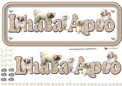 Lhasa Apso Name Sign 3D Decoupage