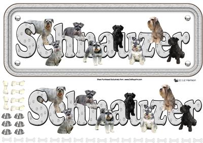 Schnauzer Name Sign 3D Decoupage