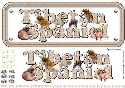 Tibetan Spaniel Name Sign 3D Decoupage