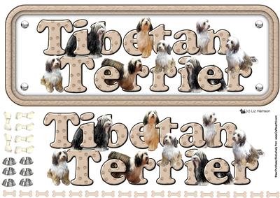 Tibetan Terrier Name Sign 3D Decoupage
