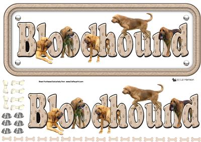 Bloodhound Name Sign 3D Decoupage
