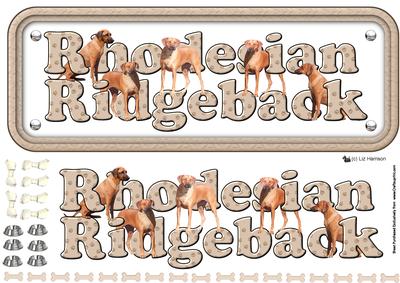 Rhodesian Ridgeback Name Sign 3D Decoupage