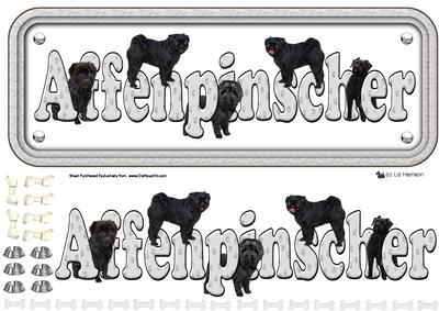 Affenpinscher Name Sign 3D Decoupage