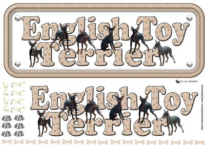 English Toy Terrier Name Sign 3D Decoupage