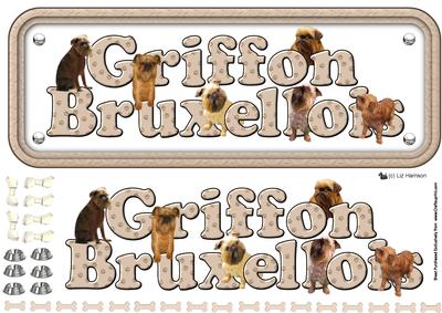 Griffon Bruxellois Name Sign 3D Decoupage