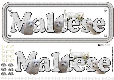 Maltese Terrier Name Sign 3D Decoupage