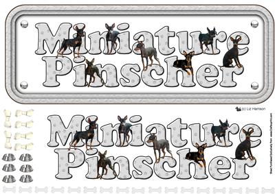 Miniature Pinscher Name Sign 3D Decoupage