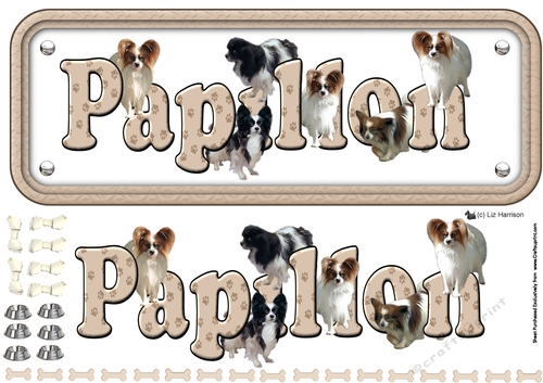 Papillon Name Sign 3D Decoupage