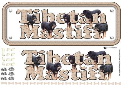 Tibetan Mastiff Name Sign 3D Decoupage