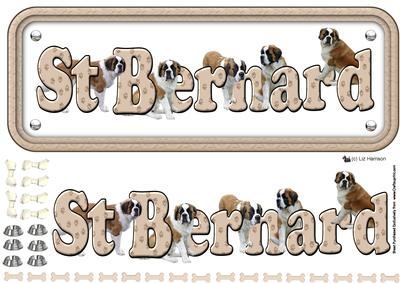 St Bernard Name Sign 3D Decoupage