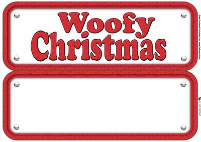 Woofy Christmas Word Paw Print Design Insert