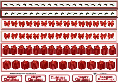 Christmas Ribbons and Tags Dog Themed