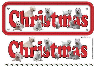 Westie Christmas Name Sign 3D Decoupage