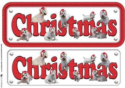 Westies & Hats Christmas Name Sign