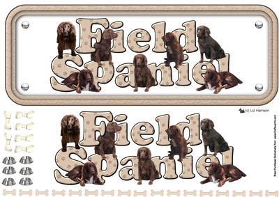 Field Spaniel Name Sign 3D Decoupage