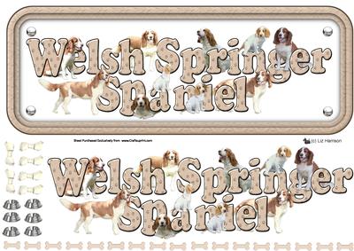 Welsh Springer Spaniel Name Sign 3D Decoupage