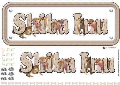 Japanese Shiba Inu Name Sign 3D Decoupage