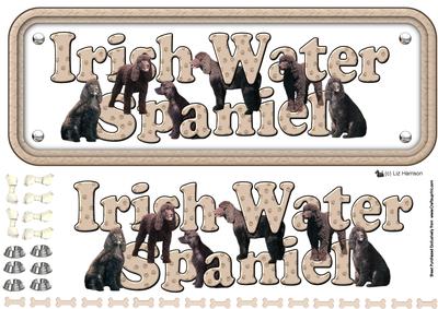 Irish Water Spaniel Name Sign 3D Decoupage