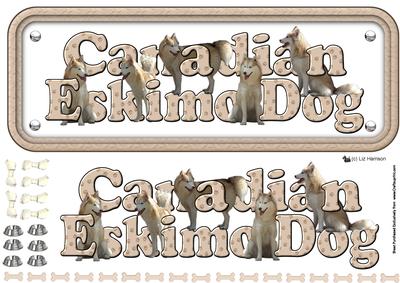 Canadian Eskimo Dog Name Sign 3D Decoupage