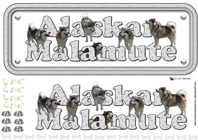 Alaskan Malamute Name Sign 3D Decoupage