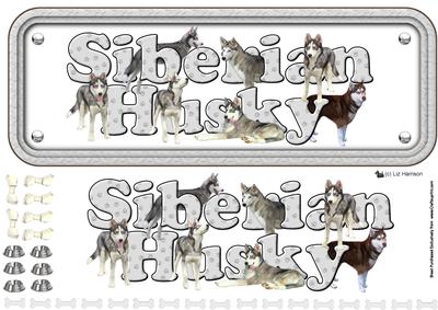 Siberian Husky Name Sign 3D Decoupage