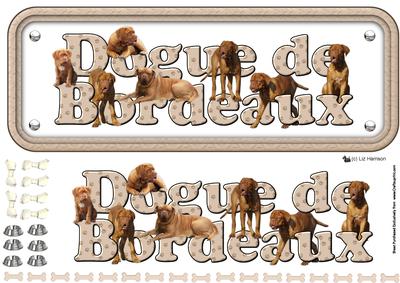 Dogue De Bordeaux Name Sign 3D Decoupage