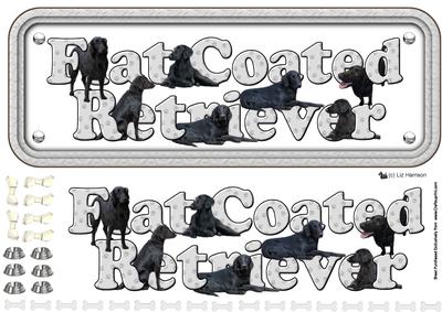 Flat Coated Retriever Name Sign 3D Decoupage