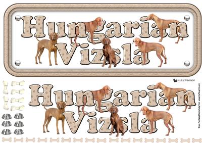 Hungarian Vizsla Name Sign 3D Decoupage