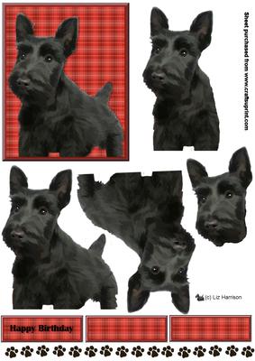 Scottie Puppy 3D Decoupage