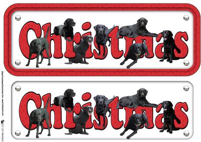 Black Labrador Christmas Name Sign