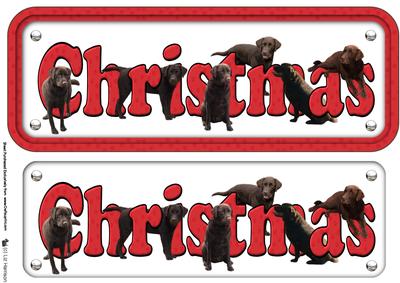 Chocolate Labrador Christmas Name Sign