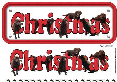 Chocolate Labrador Christmas Name Sign 3D Decoupage