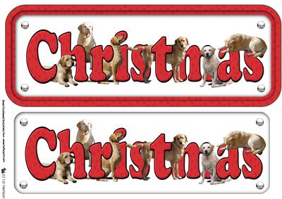 Golden Labrador Christmas Name Sign