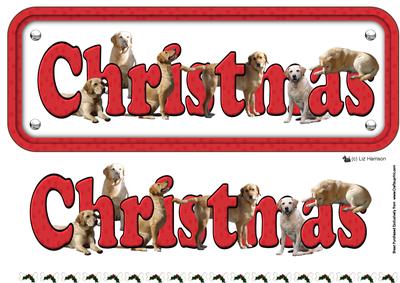 Golden Labrador Christmas Name Sign 3D Decoupage