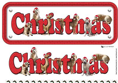Golden Labradors & Hats Christmas Name Sign 3D Decoupage